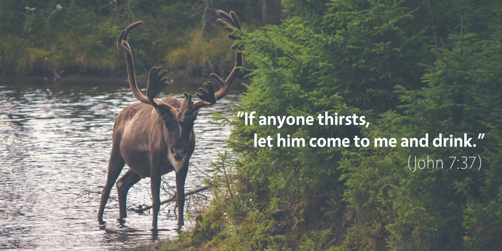 John 7:37: If anyone thirsts, let him come to me and drink.
