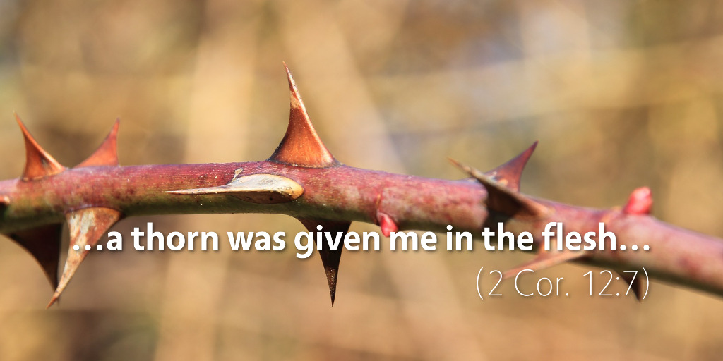2 Corinthians 12:7: A thorn was given me in the flesh.